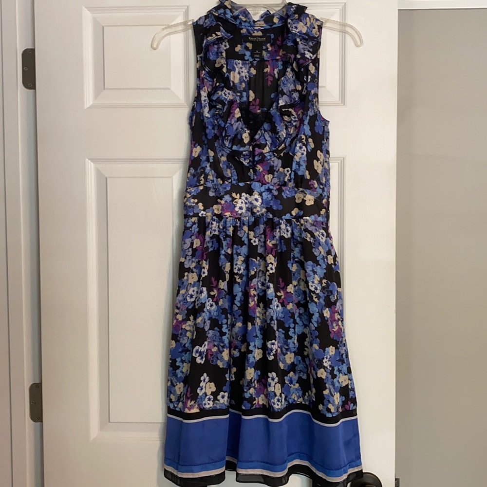 White House Black Market Blue Floral Dress